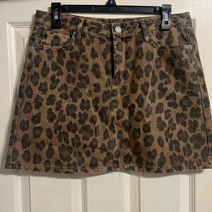 Blank NYC denim leopard skirt